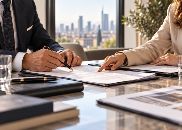 Firma del contratto a Milano