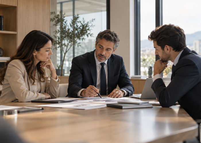 Riunione d’affari in ufficio moderno